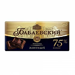 Шоколад Бабаевский элитный 75% какао, 100 гр.